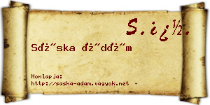 Sáska Ádám névjegykártya